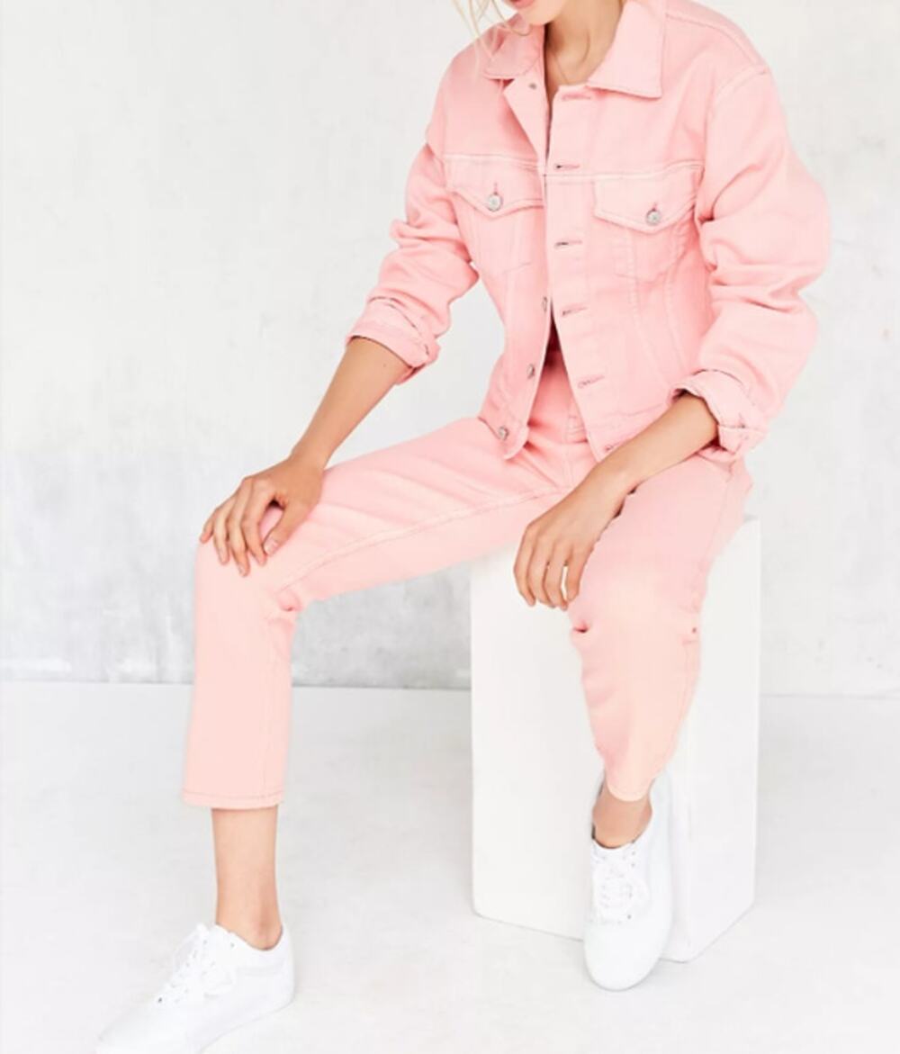 Urban Outfitters BDG Girlfriend Monochrome High Rise Jean in Pink